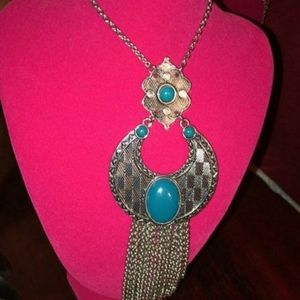 Silver and turquoise necklace